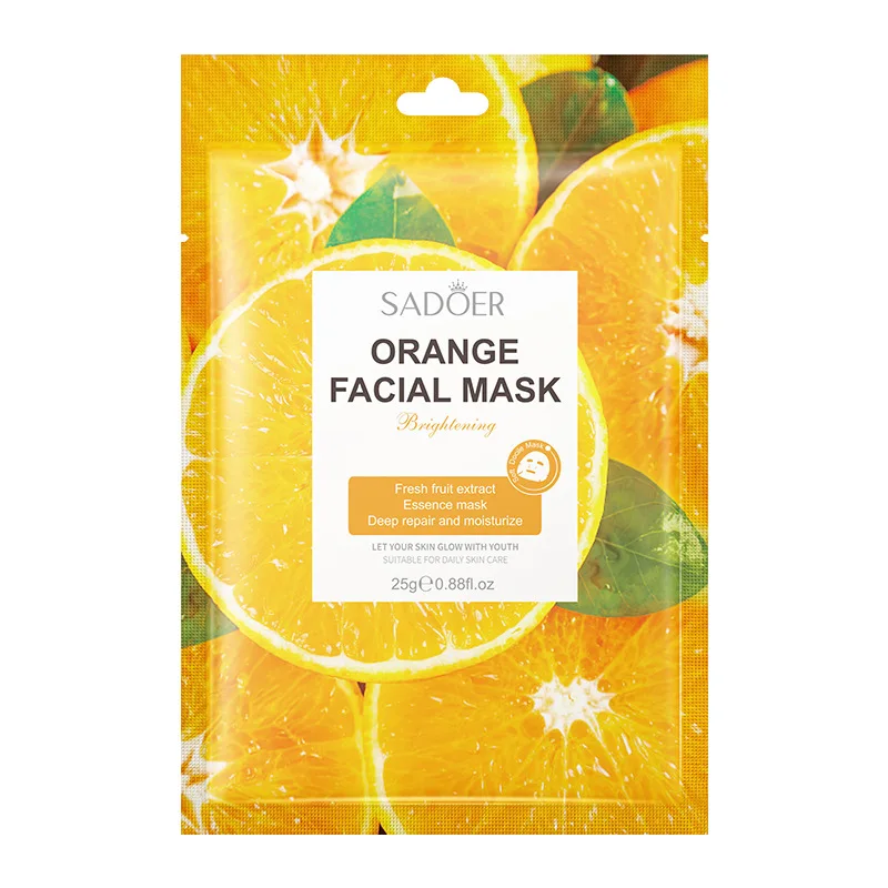 OEM SADOER Fruit Moisturizing Facial Mask Hydrating Sheet masks Brighten Smooth Skin Repair Firm Face masks 25g