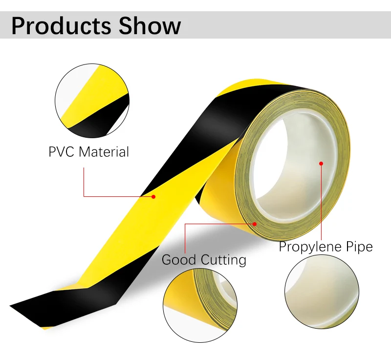 BYSLI Yellow non-Adhesive Underground Customize Printed Safety Barrier Hazard Pvc Warning Roll Tape