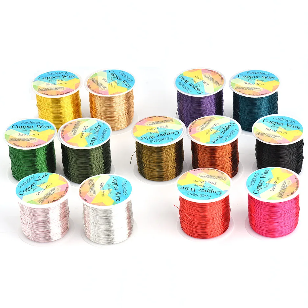 0.2-1.2mm  Golden Silver Copper Wire String Thread Beading Wire Necklace Bracelet Accessories For Jewelry Making DIY