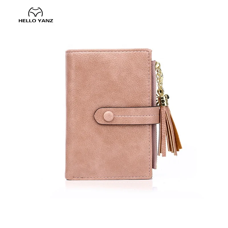 Pure Color High Quality Pu Leather Flip Wallet Cover Big Capacity Card Holder Small Leather Wallet
