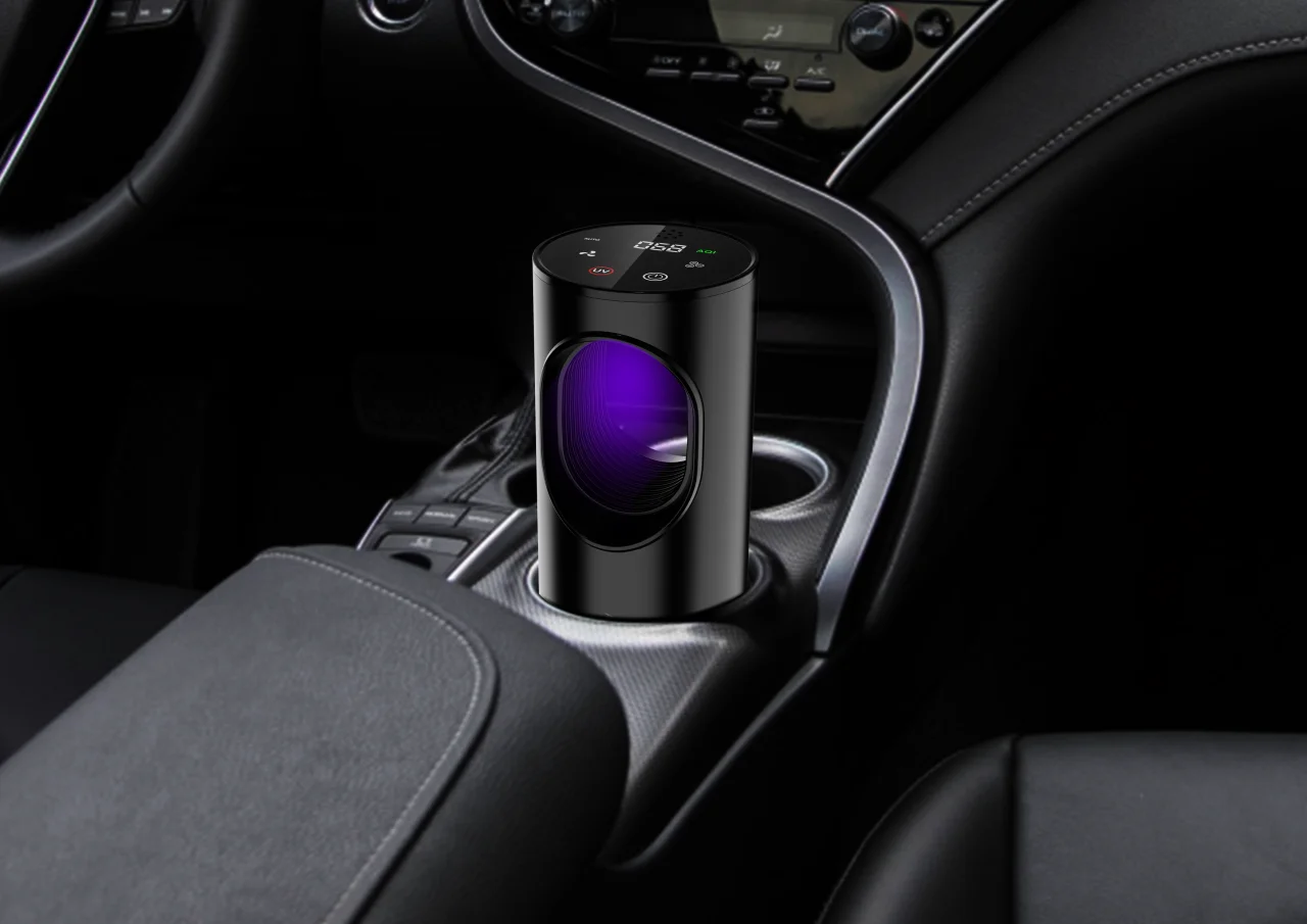 Portable Negative Ion UVC Air Cleaners Car Air Purifier with Monitoring