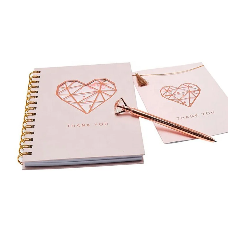 
Cheap Custom Logo Pink Cover Spiral Pocket Notebook 