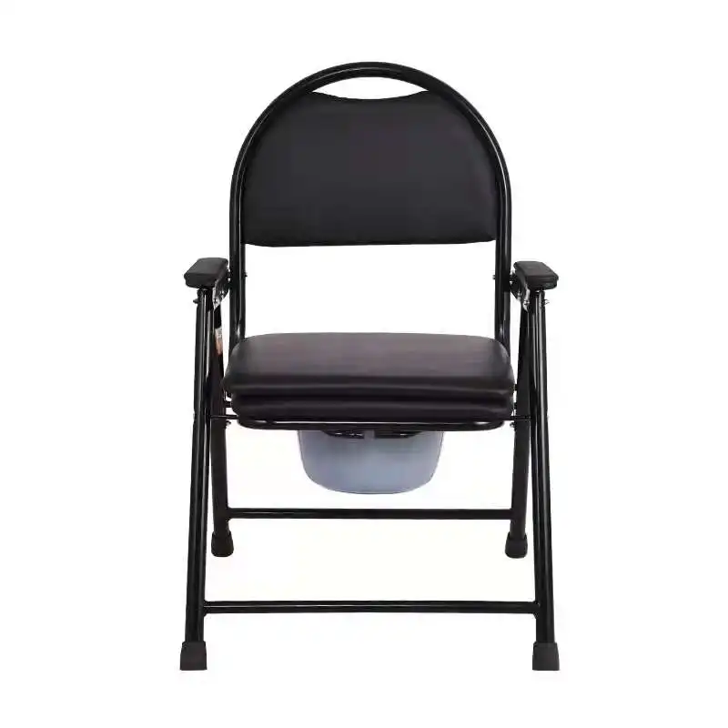2021 Wholesale High Quality Portable Anti-Slip Elderly Folding Toilet Chair with Potty