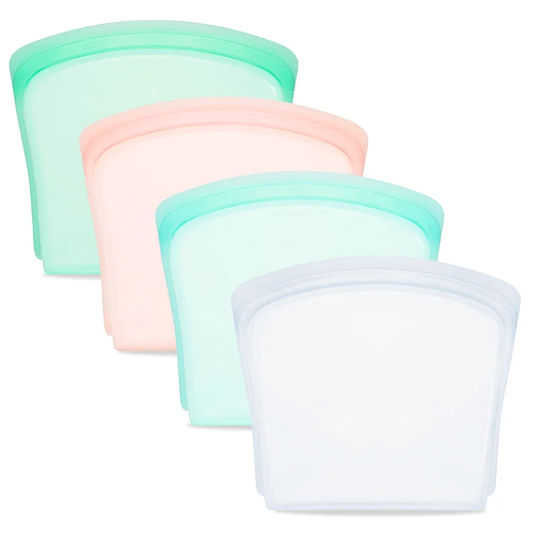 
 100% Platinum Food Grade Silicone Sandwich Bag LFGB Reusable Silicone Food Storage Bag  