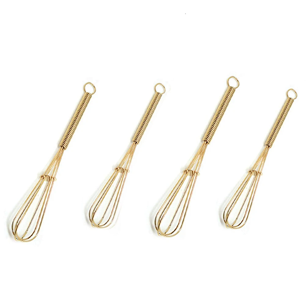  Rust-Proof Balloon Wire Whisker Egg beater Hand Mixers Gold Stainless Steel Whisk for Baking Blending