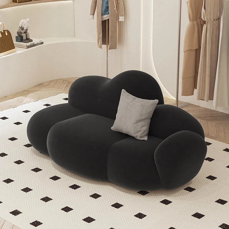 Nordic Single Seat Sofa Chair Lazy Armchair  Lounge Chair With Stool Living Room Chair Furniture Velvet Sofa