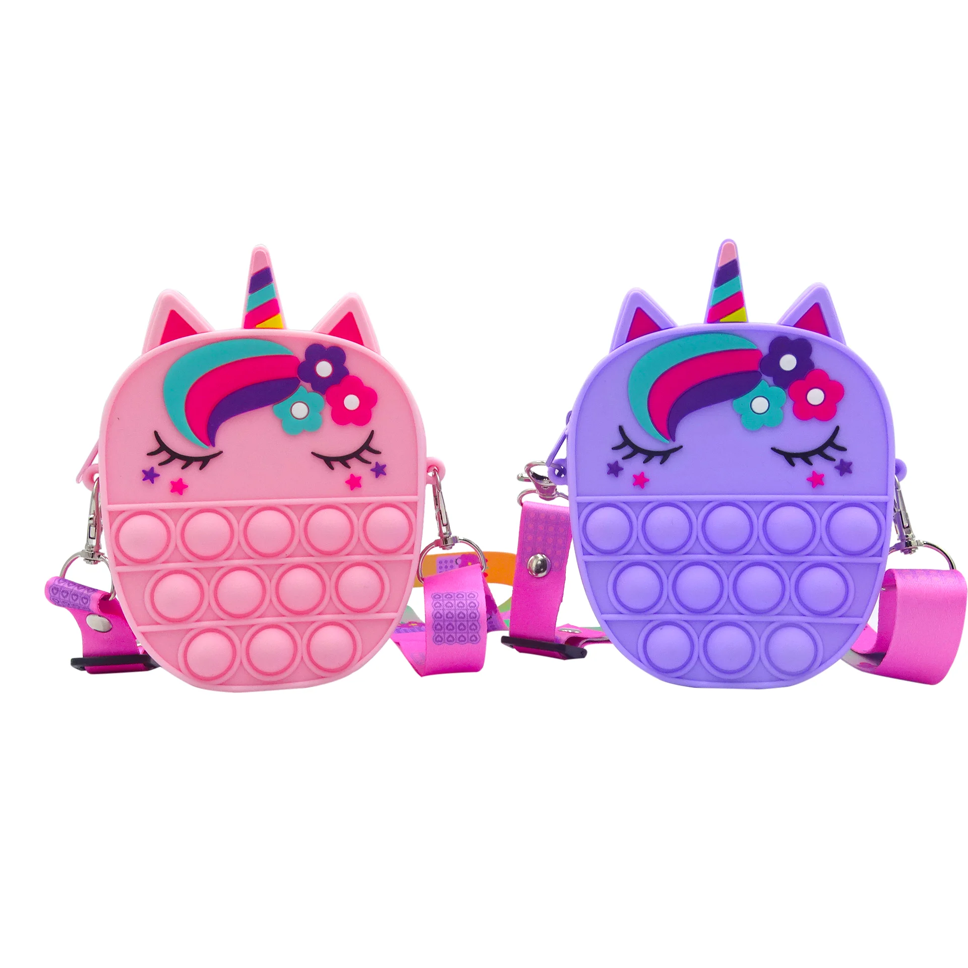 2022 Wholesale Cute Mini Cartoon Unicorn Coin Purse Unisex Custom Kids Small Squeeze Change Holder Coin Wallet Bag