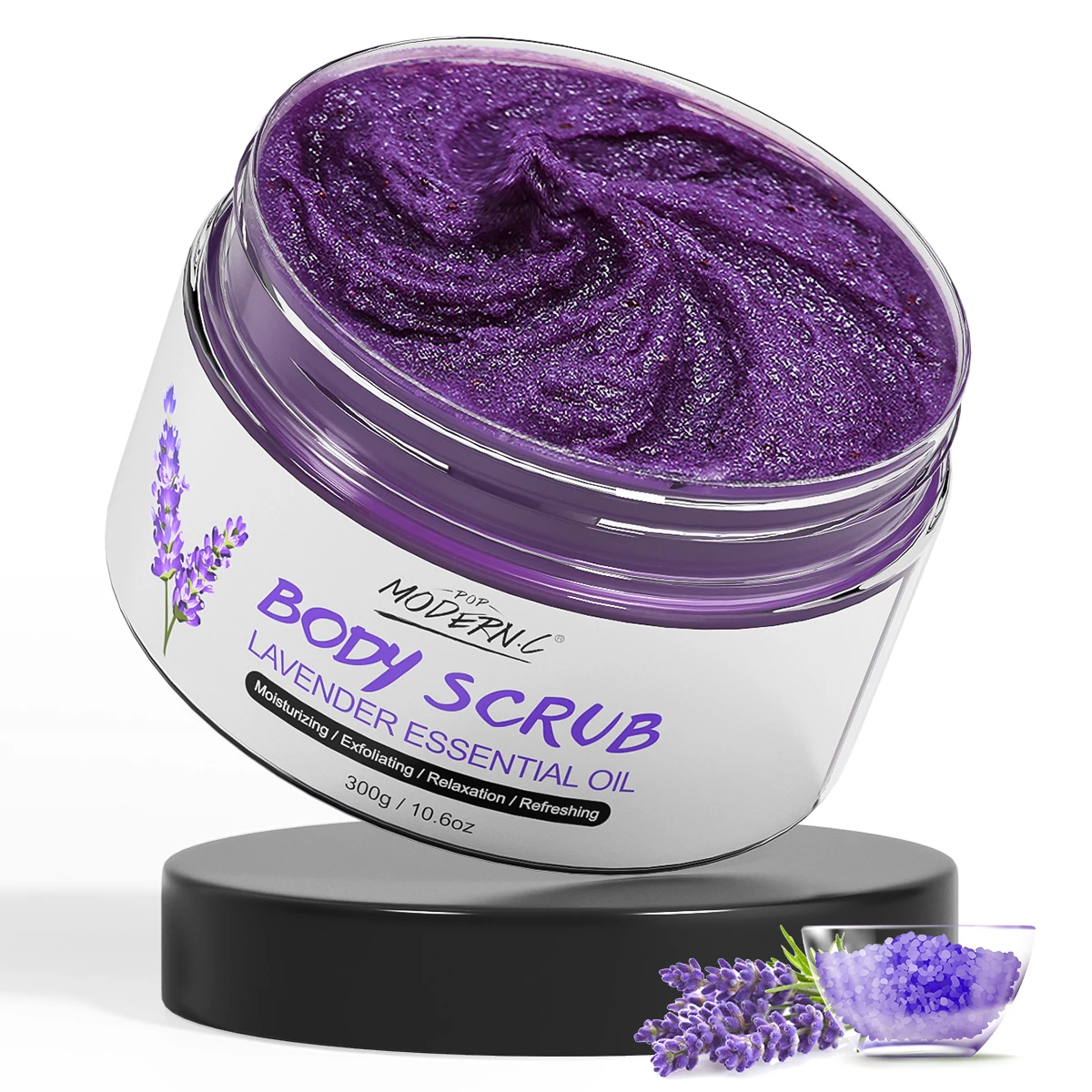 OEM Private Label Sake Yeast Natural Scrub Wholesale Body Customized Acid Beauty Milk Organic Spray Sativa  Lavender Body Scrub