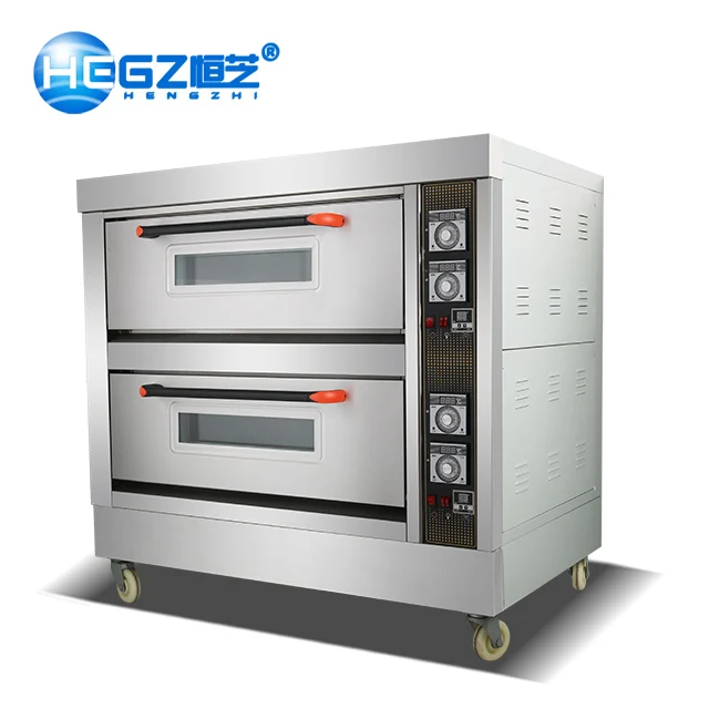 Large Capacity Hotel Kitchen Bakery Equipment Bread Baking Pizza Oven Electric 2 decks
