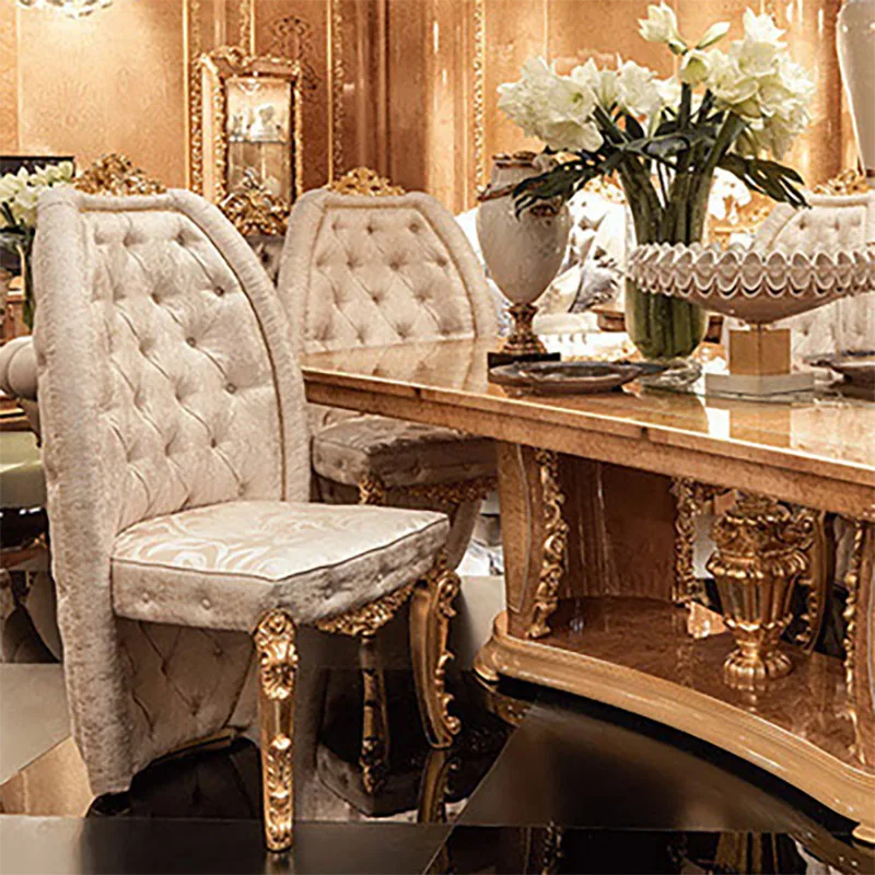 European Royal Wooden Dining Room 8 10 Seater Antique Luxury Dinning Furniture With Chairs French Solid Wood Table And Chair Set