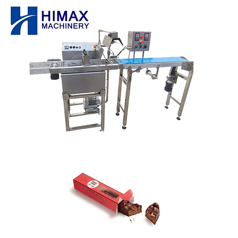 CE small auto chocolate tempering coating enrobing machine for cake candy bar fruit biscuits