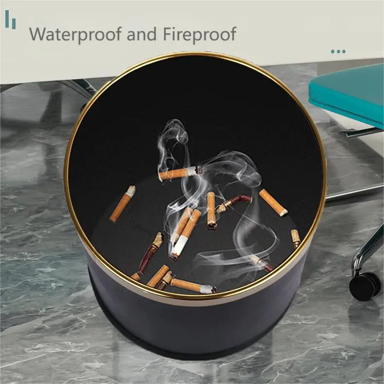 Commercial 10L Black Waste Basket Sanitary Bins Round Stainless Steel Bin Litter Recycling Bin Hotel Room