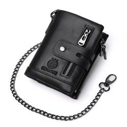 SCHLATUM RFID Genuine Leather Men Wallets Casual Cowhide Male Slim Card and Money Holder Wallet
