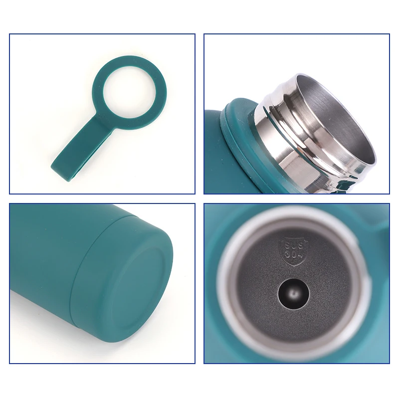 FANGYUAN Eco friendly finger belt double wall stainless steel thermos vacuum flask metal water bottles for kids school Kawaii