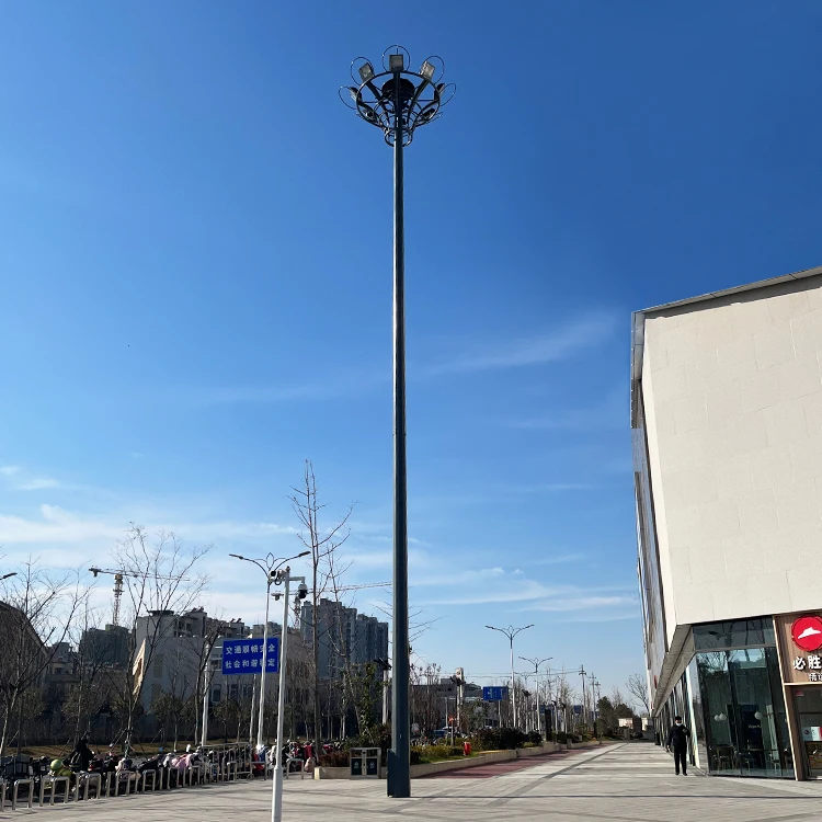 High mast light pole stadium led flood light 15m-40m stadium parking lot Airport Harbor Square High Mast Lighting pole