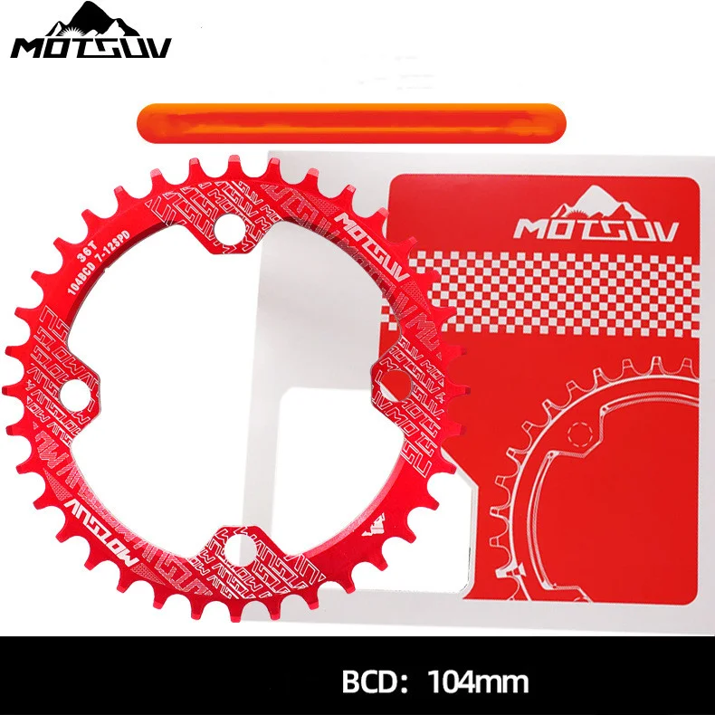 MOTSUV 104mm BCD 32T34T36T Narrow Wide Round Bike Single Plates Bicycle Chainwheel