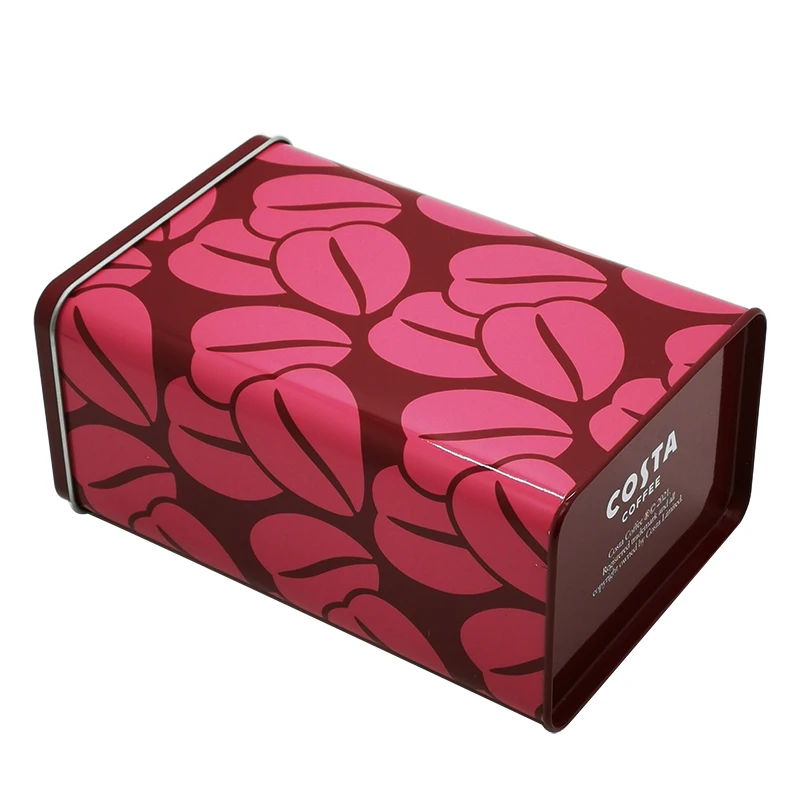 Customize Metal Rectangle Coffee Tin Cans Food Grade Premium Packaging Tin Box Coffee Tin Cans