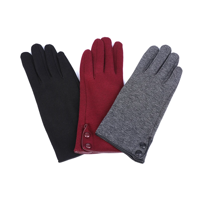 Hot Sale Female Thick Warm Solid Color Winter Touch Screen Knitted Cotton Glove