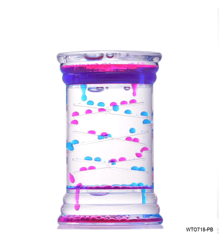 Creative Colorful Liquid Sensory Timer Bubble Water Hourglass liquid bubble hourglass