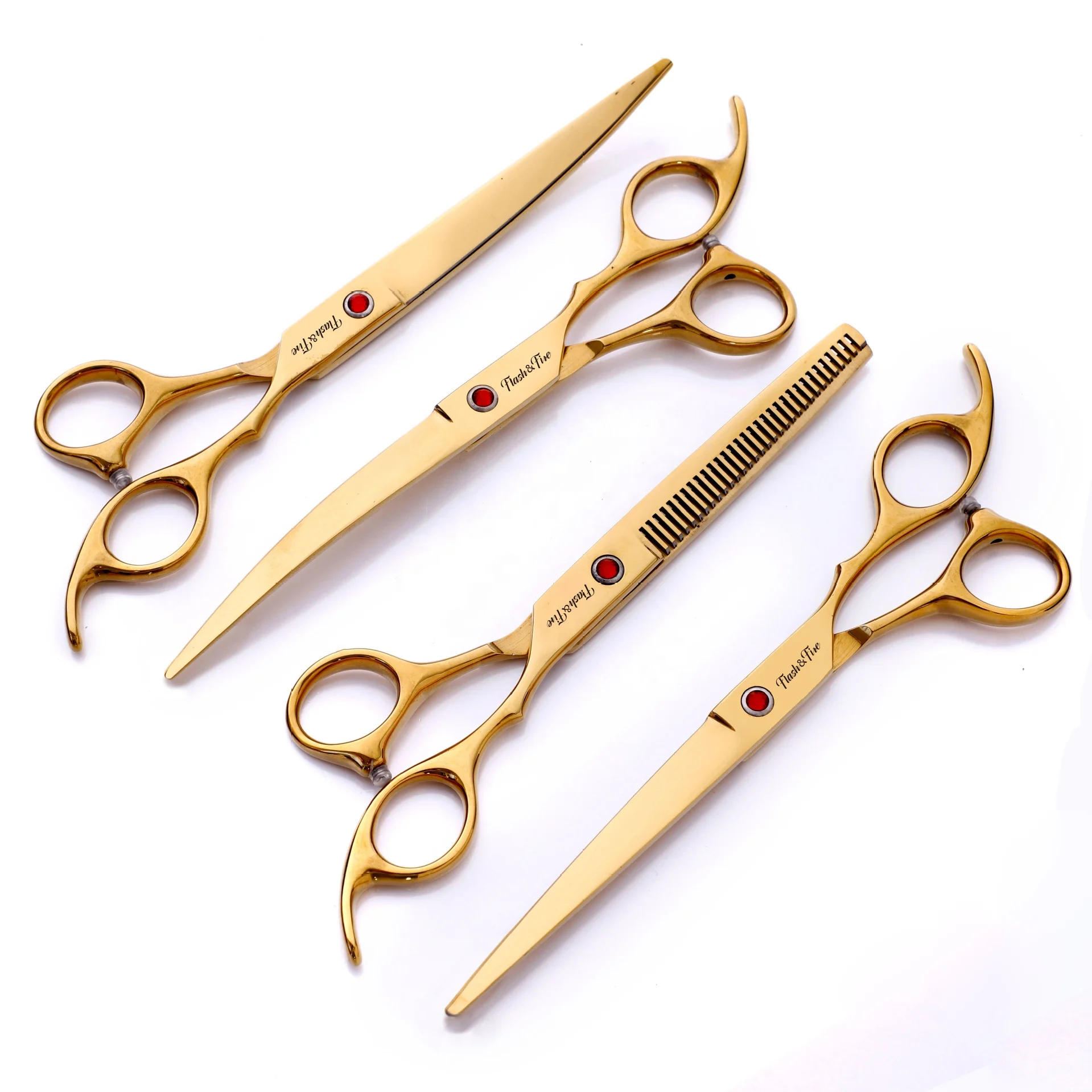  Glod stainless steel dog hairdressing scissors grooming shears set with pet