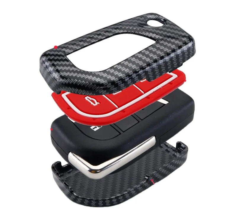 High material  Car Key Case For Toyota carbon fiber Silicone Car Key Cover