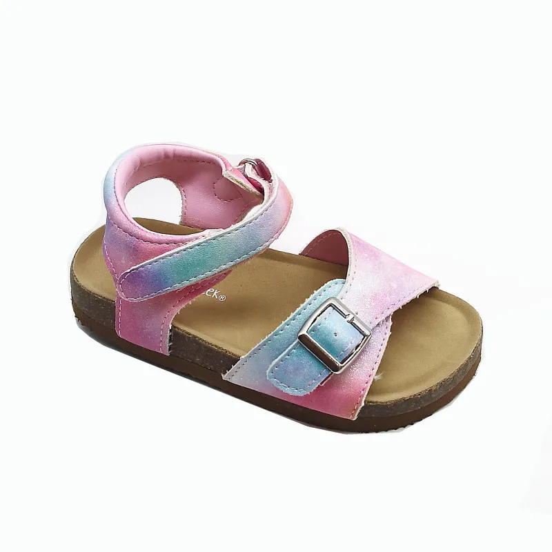 children casual cork PU upper sandal shoe comfortable cork flat sandals OEM & ODM