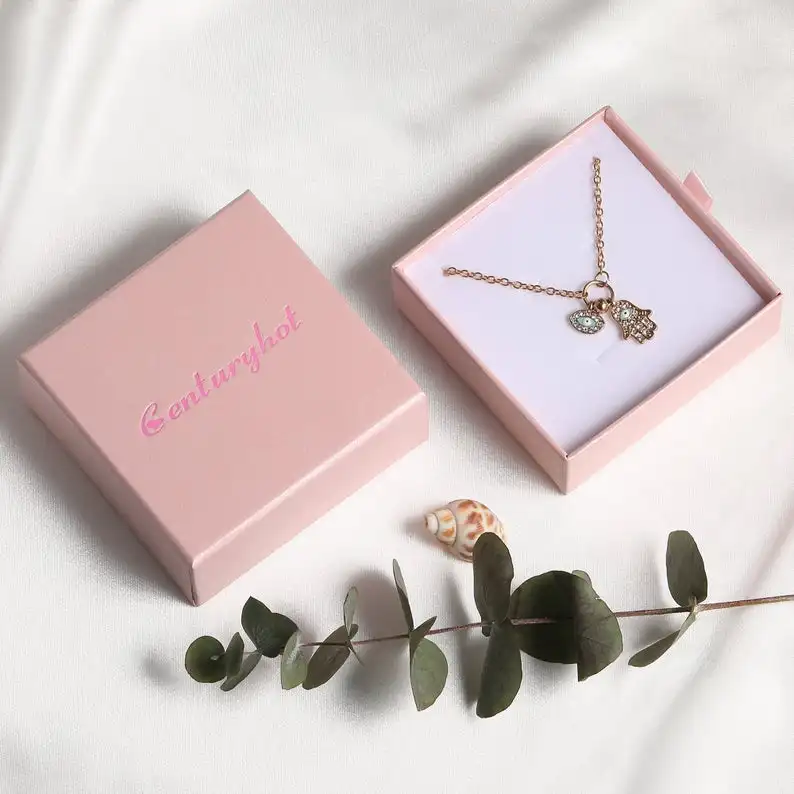 Unique luxury custom logo slide rigid cardboard paper gift jewellery box drawer jewelry box packaging