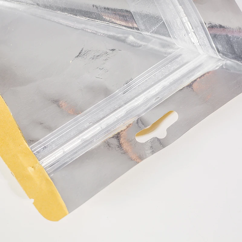 In stock flour ziplock pouches aluminum foil kraft paper bag flat bottom tea packaging bags
