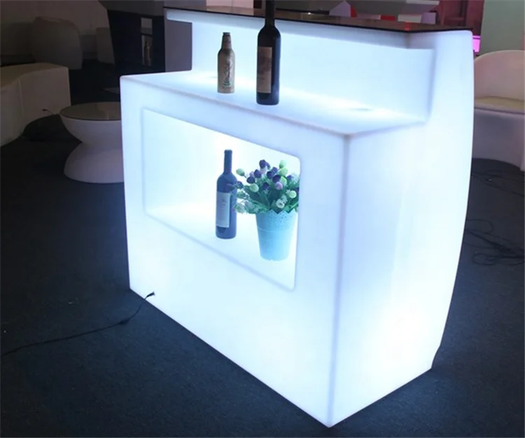 Design mini hotel bar counter bar furniture rechargeable lighted bar counter