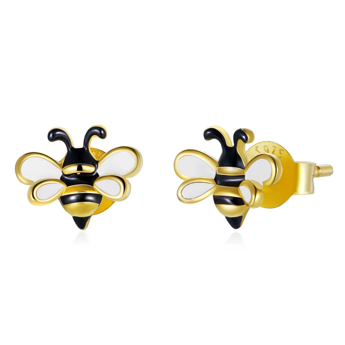 SCE1182 New trendy cute bee jewelry 925 sterling silver cute bee studs earrings