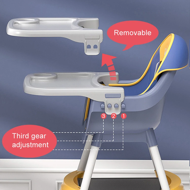 2022 New latest version Portable Foldable Children Dinner Feeding Baby High Chair For Baby Eating