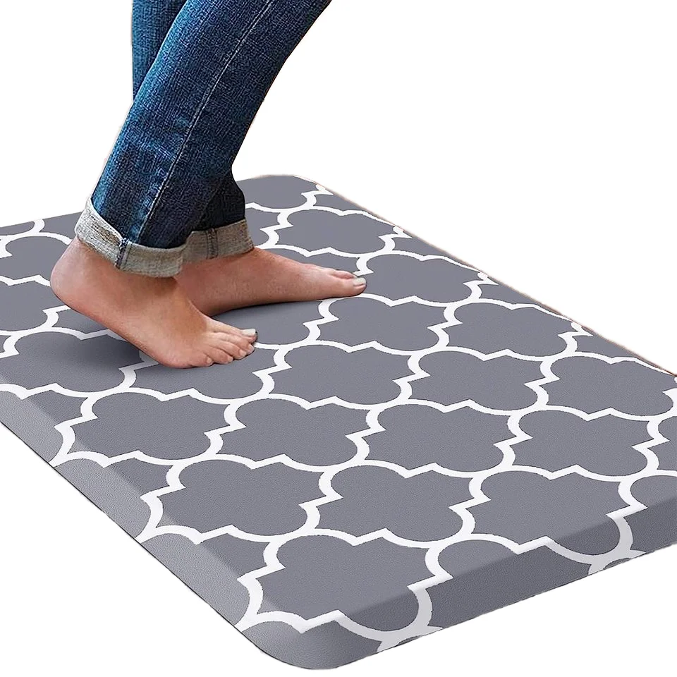 Ergonomic Anti-Fatigue Kitchen Mat PVC Cushioned Non-Slip Waterproof Washable Comfort Mat for Home Office Sink Floor Laundry