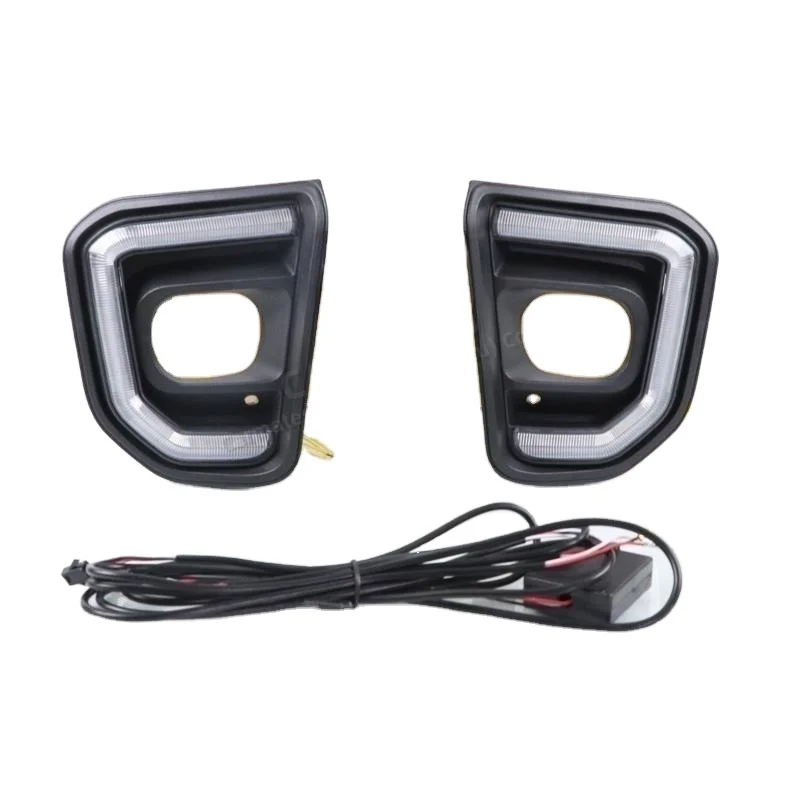 CARMATES NEW LED daytime Running front bumper fog Light DRL For Ford Everest 2022 2023 With Yellow Turn Light