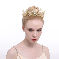 New design princess silver rhinestone crystal pageant wedding bridal handmade crown and tiara for women