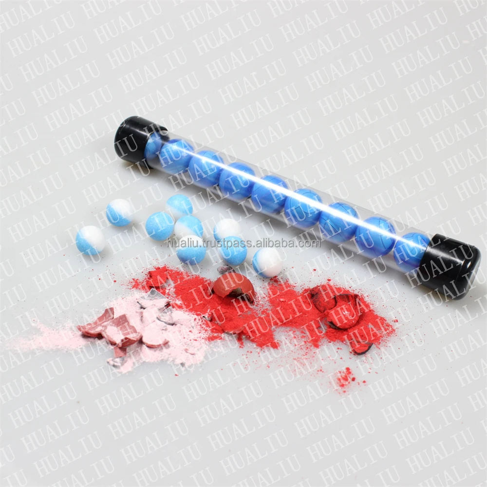 Оптовая продажа несмертельного оружия OEM 0 68 калибра CS Paintable pullet Paintball powledar pellets барьерные шарики из твердого порошка