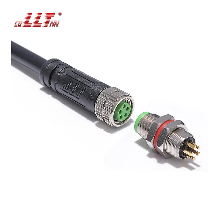 LLT M8 110V 5A outdoor IP67 2 3 4 5 pin panel mount waterproof connector male female