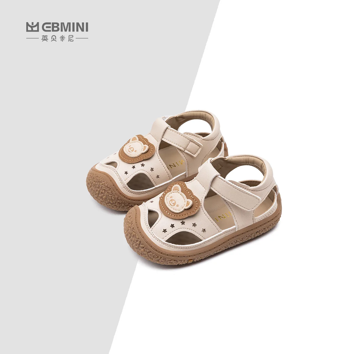 Ebmini summer tip-binding breathable comfortable soft sole baby girls and boys toddler sandals