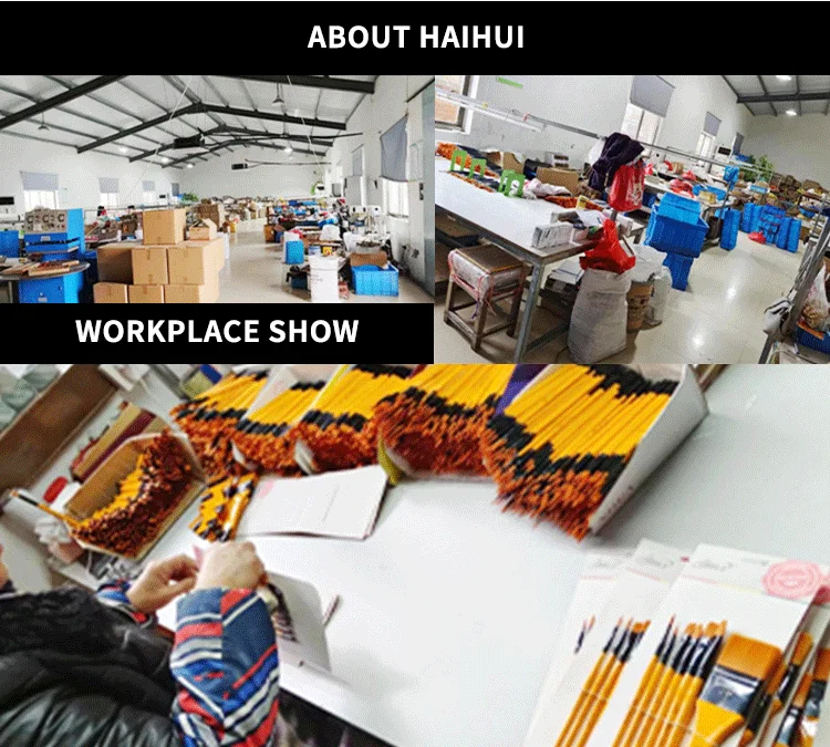 Haihui nylon hair Wood Handle Artist Paint Brush with palette and knife for oil painting high quality brush set