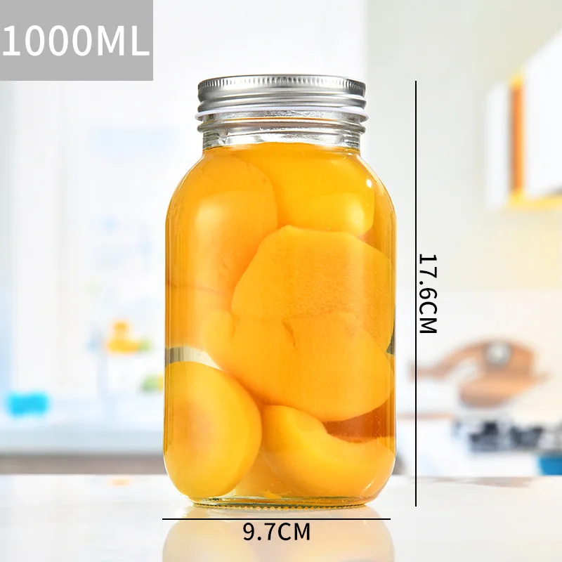 16 Oz Mason Glass Jar With Metal Lid For Pickling Canning Candles Home Decor Overnight Oats Fruit Preserves Jam Or Jelly