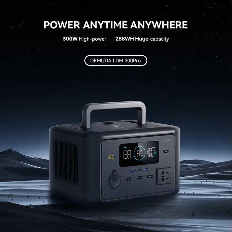 300W Portable Power Station AC DC output Charger Outdoor Big Power Bank with USB Type C Wireless Solar Generator Power System