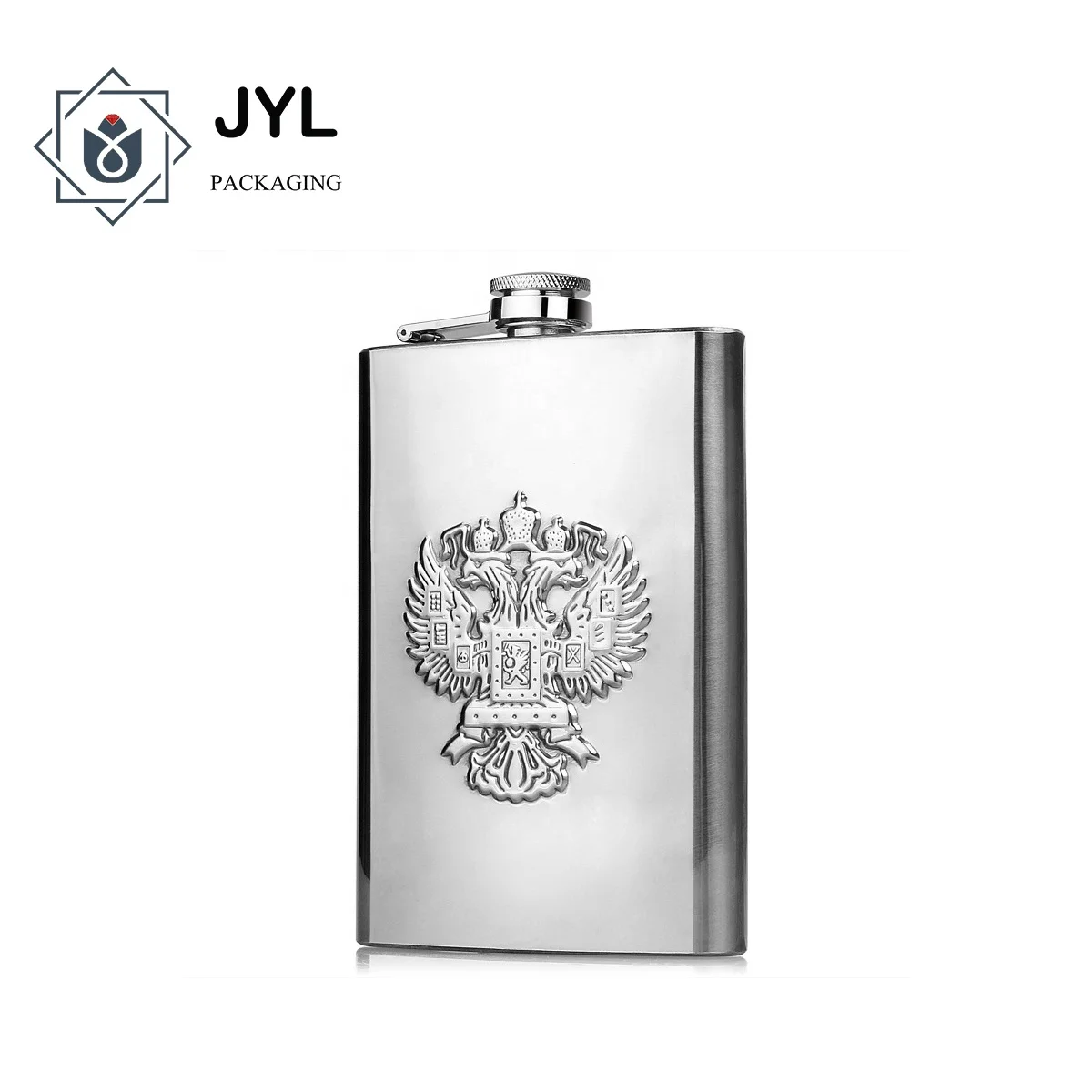 Hip Flagon Stainless Steel Alcohol Container 6oz Metal Wine Bottle Custom Logo Engrave Flask with Leather Cover
