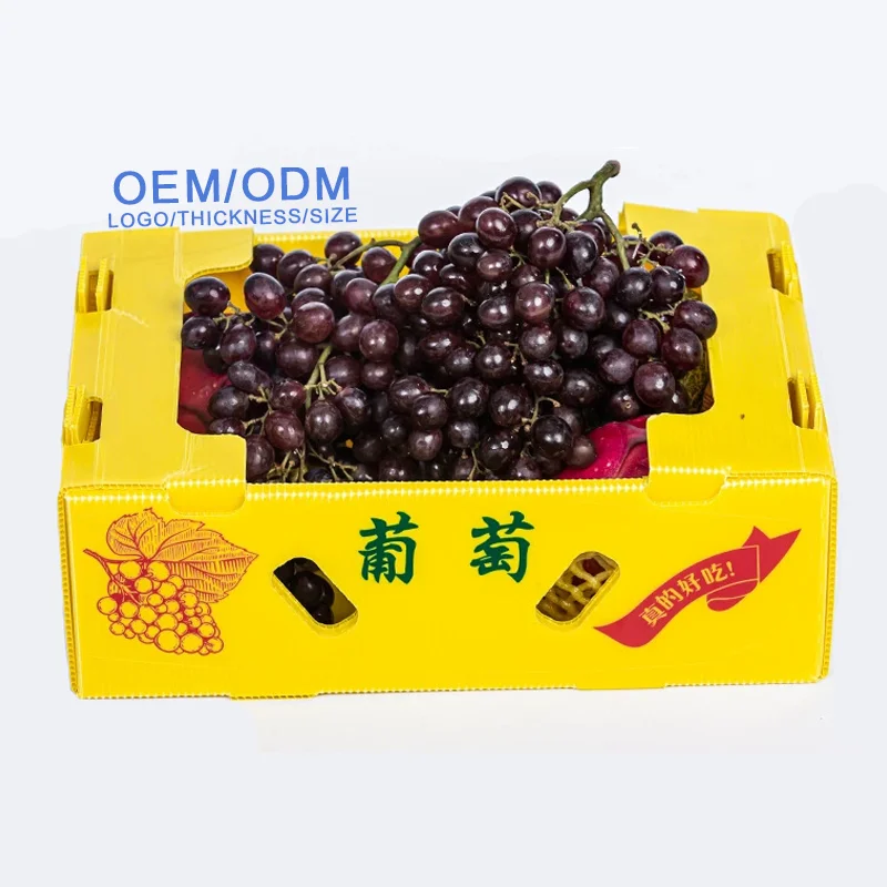 Oem-это доступная премиальная качественная Гофрированная коробка для фруктов пластиковая оборота