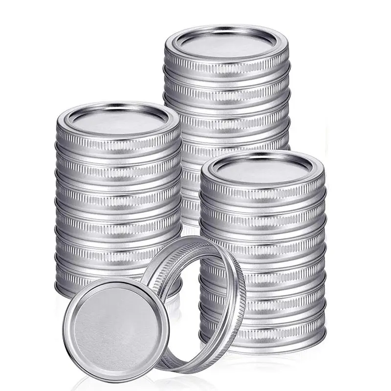 70mm 86mm Custom Logo Screw Cap Regular Wide Mouth Mason Jar Lid with Straw Hole