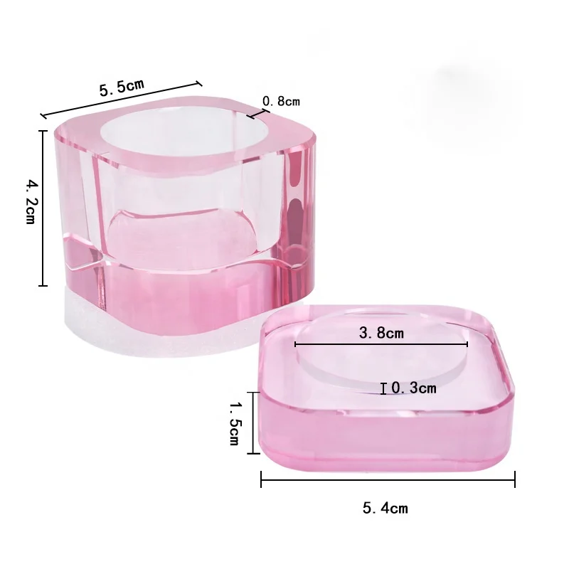 Crystal Nail Cup Cosmetic Container Crystal Bowl Manicure Brush Washing Cup Liquid Acrylic Monomer Crystal Dappen Dish