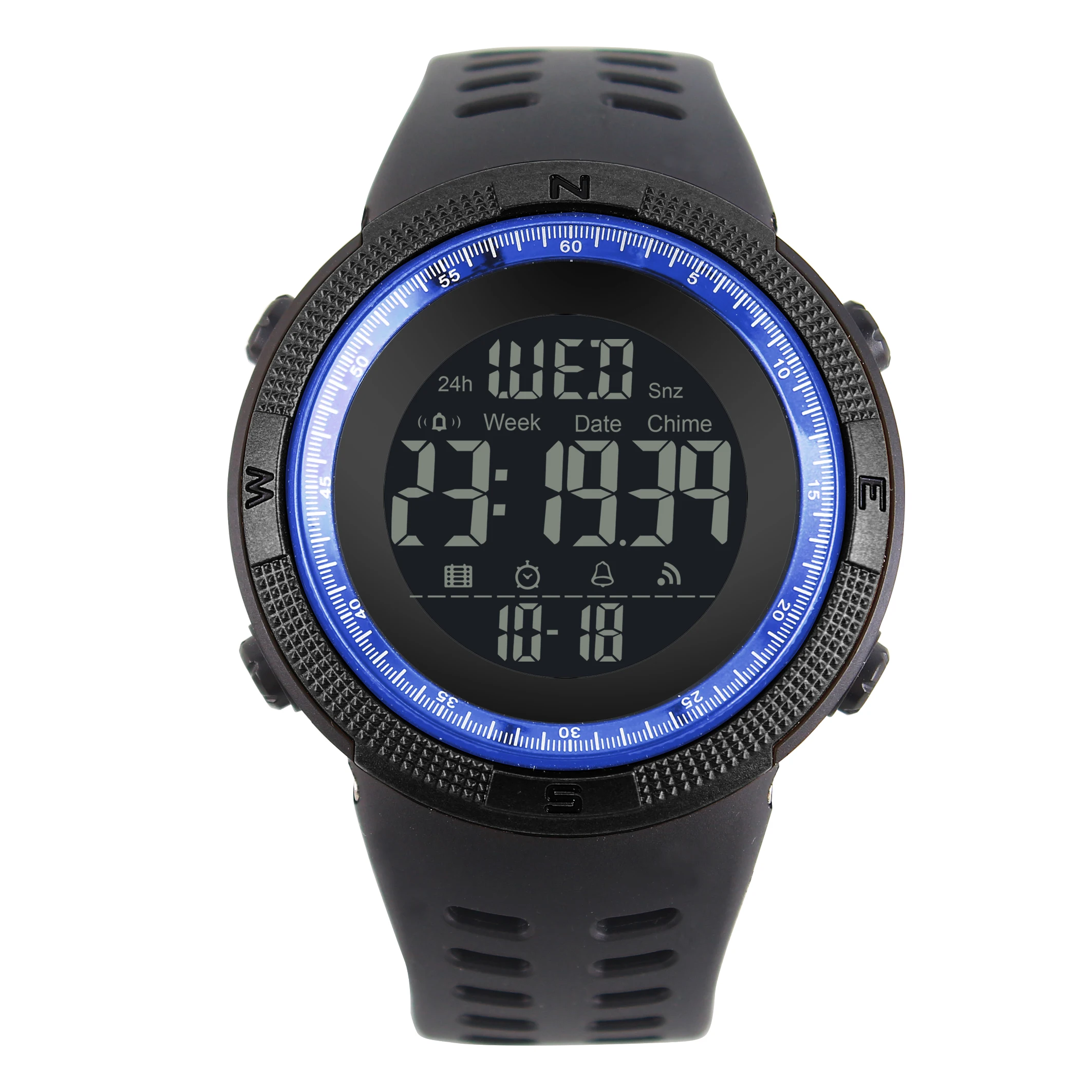 Hot sell wrist watch man double time men fashion watch Silicone Band Male Sport Watches