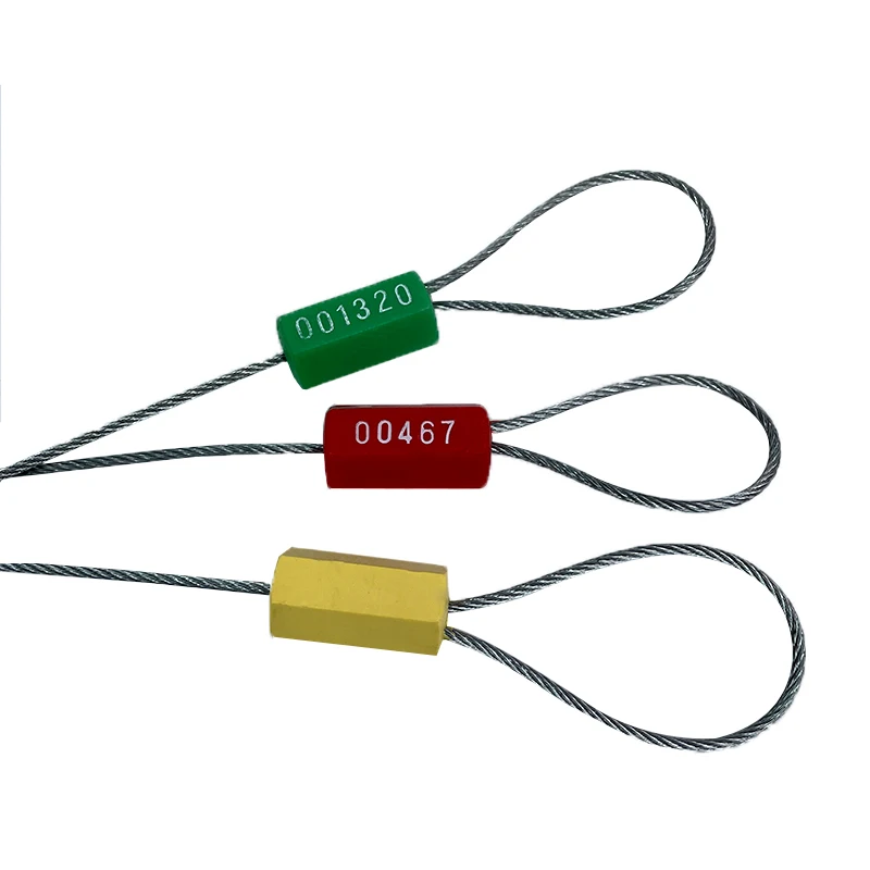 Disposable adjustable price good hexagonal security barcod cargo cable seal lock for bank use