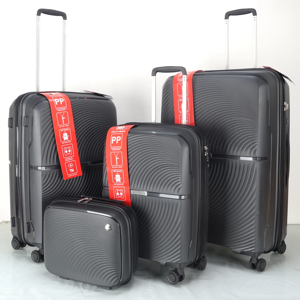 Top Brands Customized 4pcs PP Luggage Set Premium Quality Explosion-proof Zipper Lightweight Polypropylene Suitcase Set