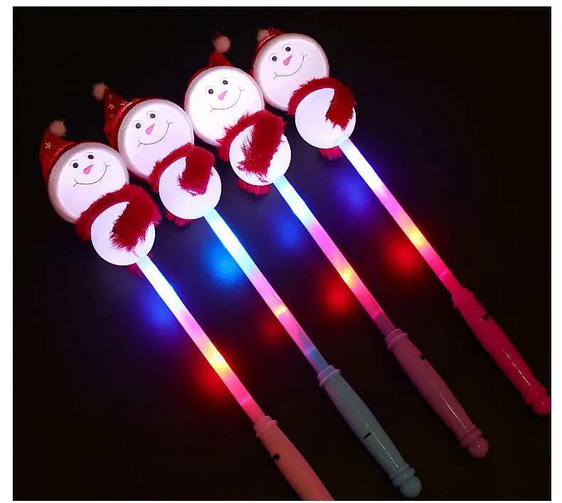 HOT flashing Glowing shinning snowman Stick New LED Flash Christmas Stick Hot Selling birthday party toys Wholesale