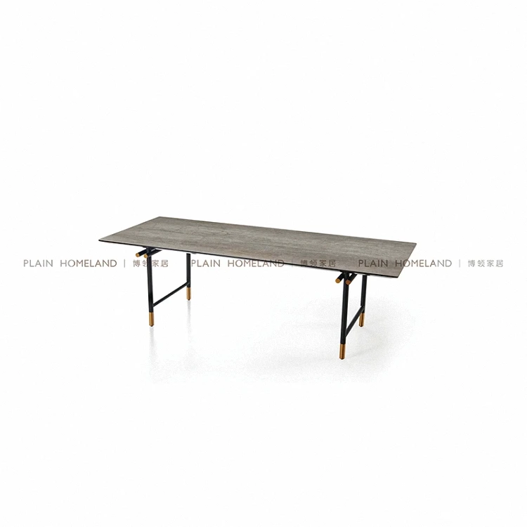 High Quality Modern Dining Room Restaurant Marble Top Dining Table With Metal Leg