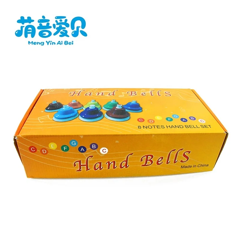 Wholesale musical instrument percussion plastic desk bell set rainbow music bells
